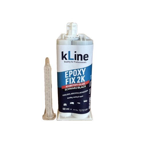 kLine Epoxy Fix 2K-Klebstoff 50 ml Kartusche inkl. 2 Mischer Schwarz