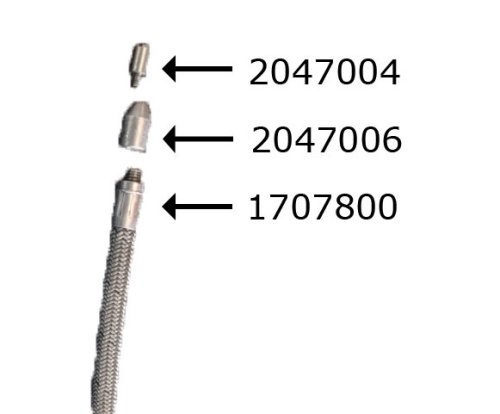 Adapter for special nozzle 4mm 360° 2047 for use on standard flex probe
