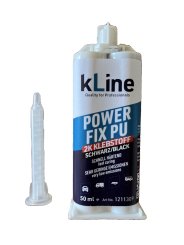 kLine Power Fix PU 2K adhesive 50 ml cartridge incl. 2 mixers Black