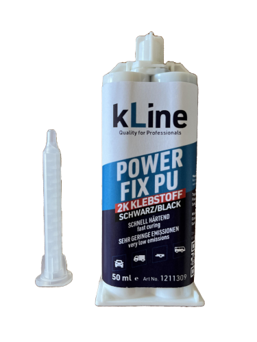 kLine Power Fix PU 2K-Klebstoff 50 ml inkl. 2 Mischer Schwarz